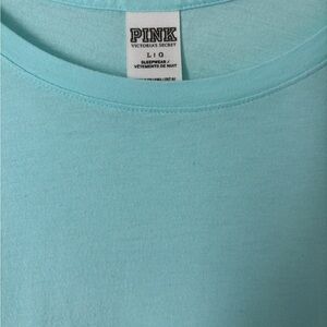 PINK Victoria's Secret Women's Pajama Top - Light Blue